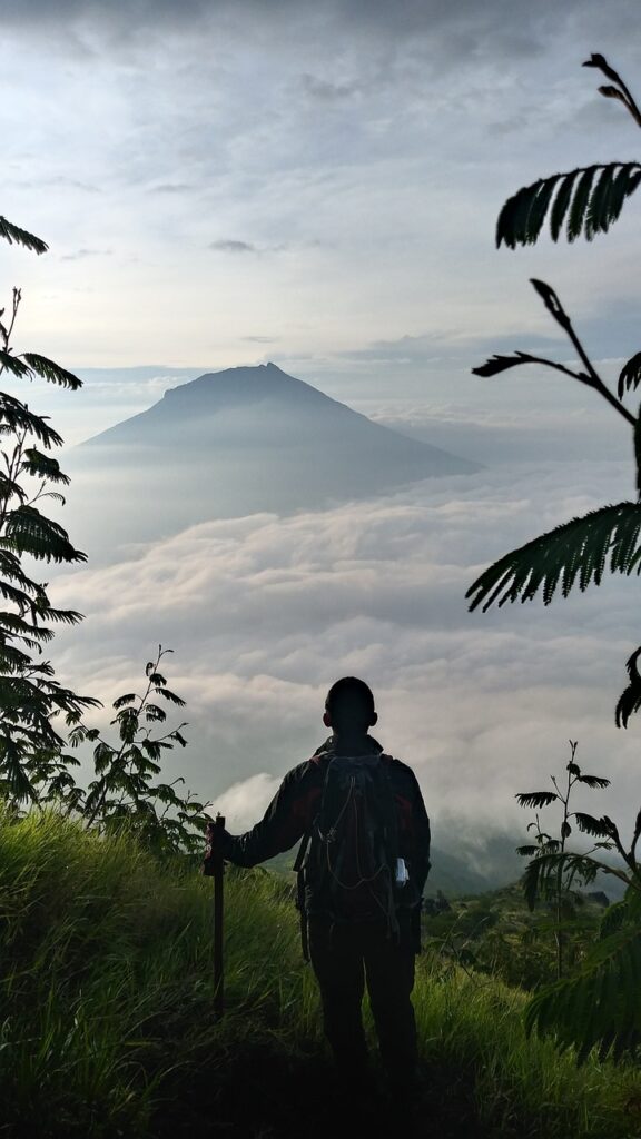 mountain, silhouette, sky